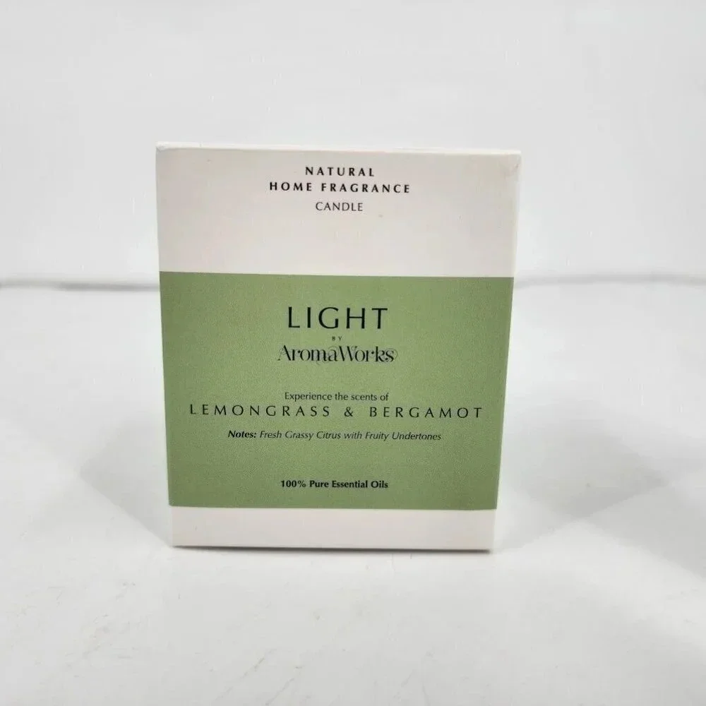AromaWorks Lemongrass‎ & Bergamot Natural Fragrance 7.75 oz Essential Oil Candle